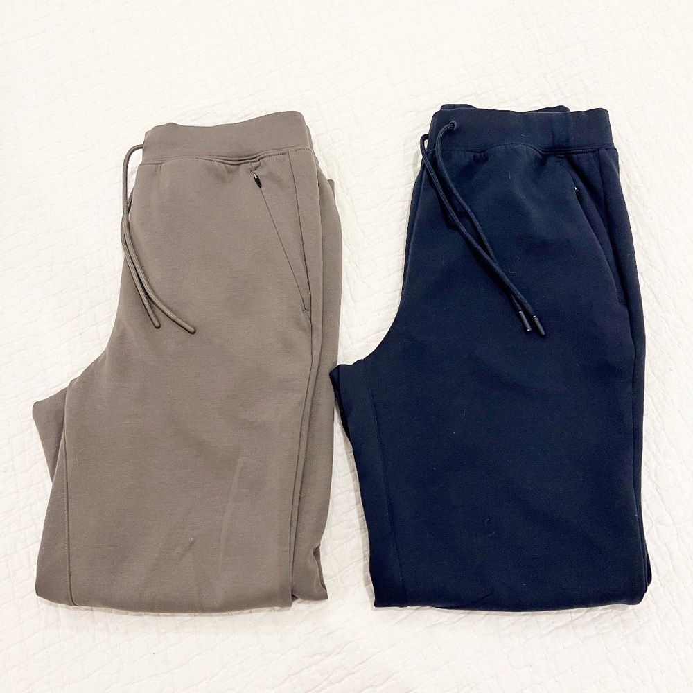 VRST 2 Pants Joggers Mens Small Blue Gray Pinnacle Fleece Drawstring Sweatpants